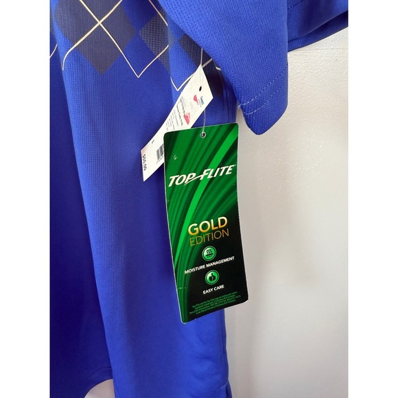 NWT Men's Top-Flite Gold Edition Golf Polo, Royal Blue, Classic Golf, Size L - Picture 5 of 8
